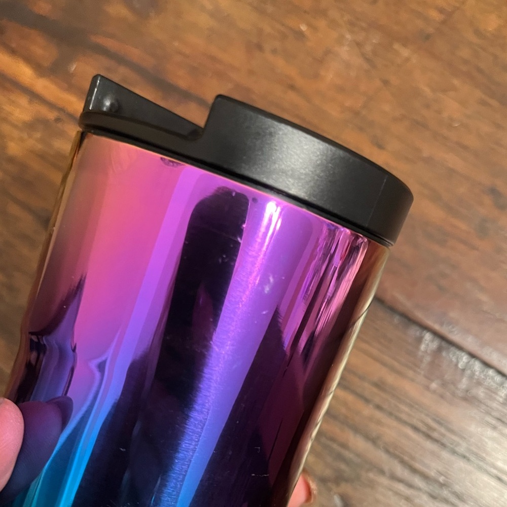 Starbucks Iridescent Rainbow Stainless Steel Travel Tumbler with Black Lid - Picture 10 of 11